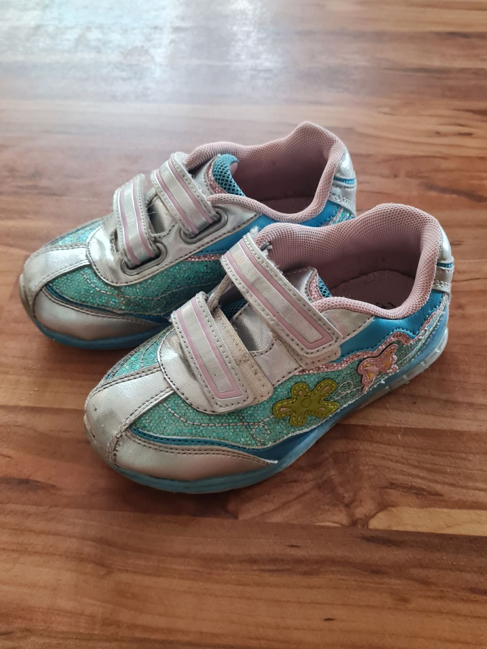 Schuhe für Mädchen, türkis-glitzer, Gr. 26, Secondhand